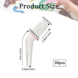 GORGECRAFT 10PCS Single Placer Angled Tip Diamond Pen Painting Drill Pen Tips White Plastic Replacement Pen Heads Tools for Diamond Paint Pen Accessories