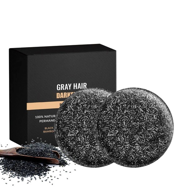 KOAVDMT Gray Hair Reverse Bar Soap, Black Shampoo Bar for