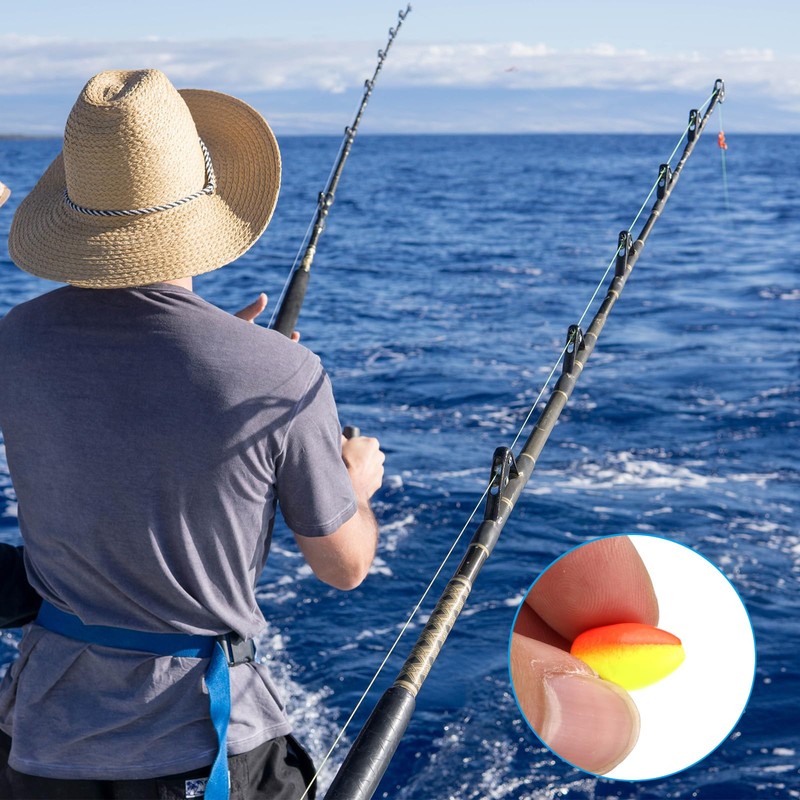 PATIKIL Fishing Foam Floats 3 Sizes, 60Pcs Oval Snell Floats
