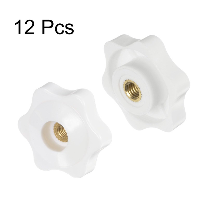 HARFINGTON 12pcs Star Knobs M5 Female Thread 32mm 6-Point Plastic