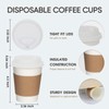 DAILYLIFE 12oz Disposable Coffee Cups with White Lids and Sleeves,