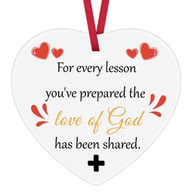 Sunday School Teacher Gifts Bible Teacher Ornament Religious Teacher Appreciation Gifts Christian Teacher Gifts Thanksgiving Birthday Christmas Ornament Gifts for Teacher
