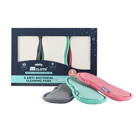 minky M Cloth Anti-Bacterial Cleaning Pad, One Size, Grey, Pink, Green