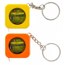 SE New 1pc 3 Feet Mini Measure Tap Ruler w/ Key Chain - Assort Color