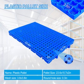 LXSEHN Plastic Pallet, Waterproof Storage Grid Pad, Lightweight Nestable Floor Pallets, 2pcs HDPE Breathable Grids Article Racks for Garage Supermarket Basement