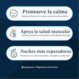 LifeSeasons Glicinato de Magnesio 350 mg, 120 Cápsulas Vegetarianas