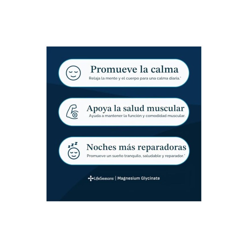 LifeSeasons Glicinato de Magnesio 350 mg, 120 Cápsulas Vegetarianas