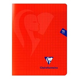 Clairefontaine Mimesys 333741C Exercise Book 17 x 22 cm 48 Sheets 90 g French Ruling Polypropylene Cover Red Pack of 1