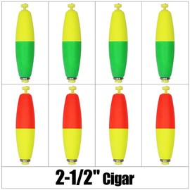 XFISHMAN Weighted-Bobbers-for-Fishing-Floats-Bouy Slip Bobber Fishing Corks Kit Crappie Bluegills Panfish Catfish Hand Made Foam Float 1 Inch 2 in 8-12 Pack