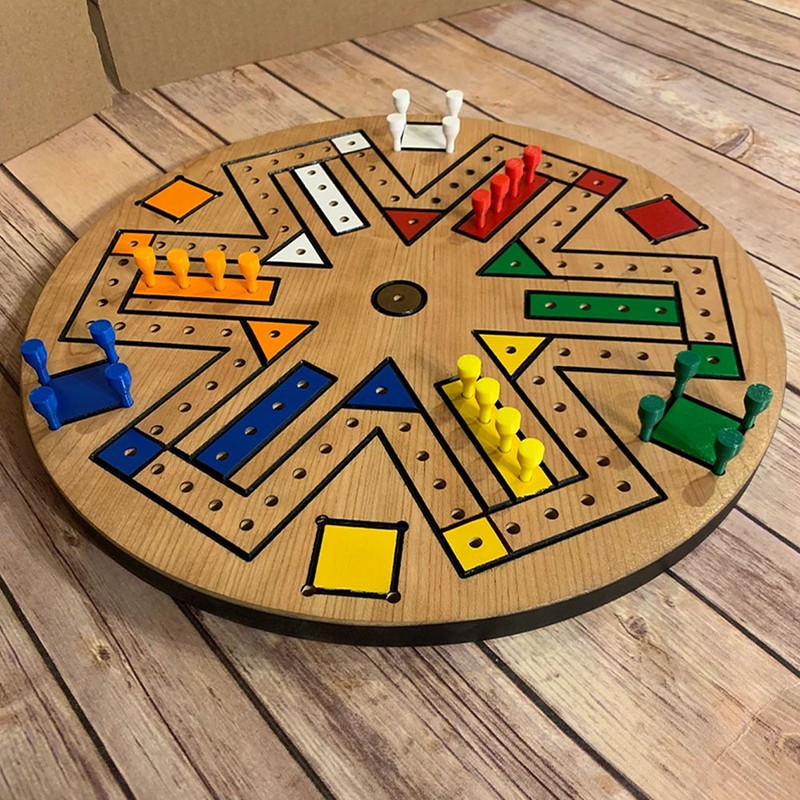 Wooden Board Game Flying Chess Peg Board Game Family Game