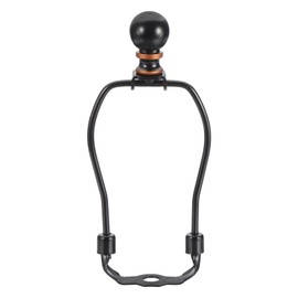 PATIKIL 5 Inch Lamp Harp Kit with Finial, 1 Set Detachable Lamp Shade Bracket Holder, DIY Lighting Accessories for Table Lamps Floor Lamps, Black