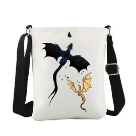 JTOUK Romance Fantasy Bookish Gift Dragon Rider Canvas Crossbody Bag for Fantasy Readers, Fourth Dragon Cb Eu