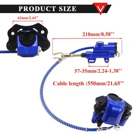 PRO BAT Rear Brake Master Cylinder Caliper Assembly for 50cc 70cc 90cc 110cc 125cc Chinese Quad Taotao Coolster ATV Kids Four Wheeler, Blue