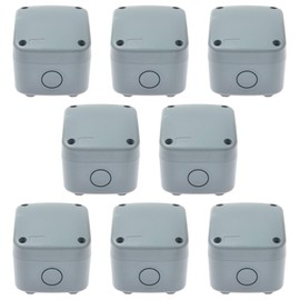 SuperInk Waterproof Junction Box, IP66 Outdoor Electrical Enclosure, PVC/ABS Grey Project Box, 3 1/4" x2 3/4" x2 1/4" (86x74x62mm), Weatherproof Small Electrical Box for Garden, CCTV, DIY Wiring,8PK