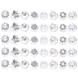 jojofuny Spiral Hair Pins 36 Pack Rhinestone Crystal Twisters Spiral Hair Pin Silver Coil Wedding Bridal Rhinestone Pearl Metal Spiral Twist Hairpins Hair Accessories for Women