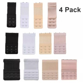 Unbranded 4Pcs Adjustable Bra Extender 2/3/4 Hooks with Elastic Extension Underwear Strap - 3
