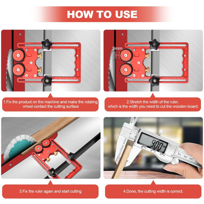 TOURACE Table Saw Thin Rip Table Saw Jig, Bow Featherboard