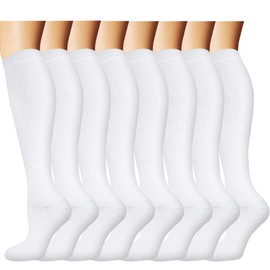 Calcetines de compresión de cobre graduados para hombres y mujeres, 8 pares de 15 a 20 mmHg, lo mejor para correr y ciclismo atlético