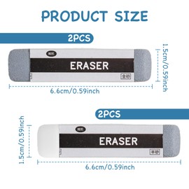 FunnAura 4 PCS Ink Rubbers Erasers, Double Head Sand Eraser for Pen, Correction Supplies for School Office