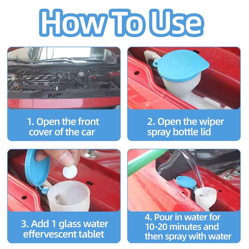 120 PCS Car Screenwash Tablets, Concentrated Windscreen Car Wiper Solid