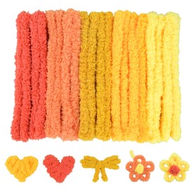 Stranthother 20Pcs 39 Inches Fall Color Pipe Cleaners Chenille Stems Soft Thick Pipe Stems Long Chenille Stems Craft Supplies Coral Fleece Pipe Cleaners DIY Plush for Kids