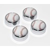Elektroplate Baseball Chrome Plated Sports License Plate Screw Cap Covers