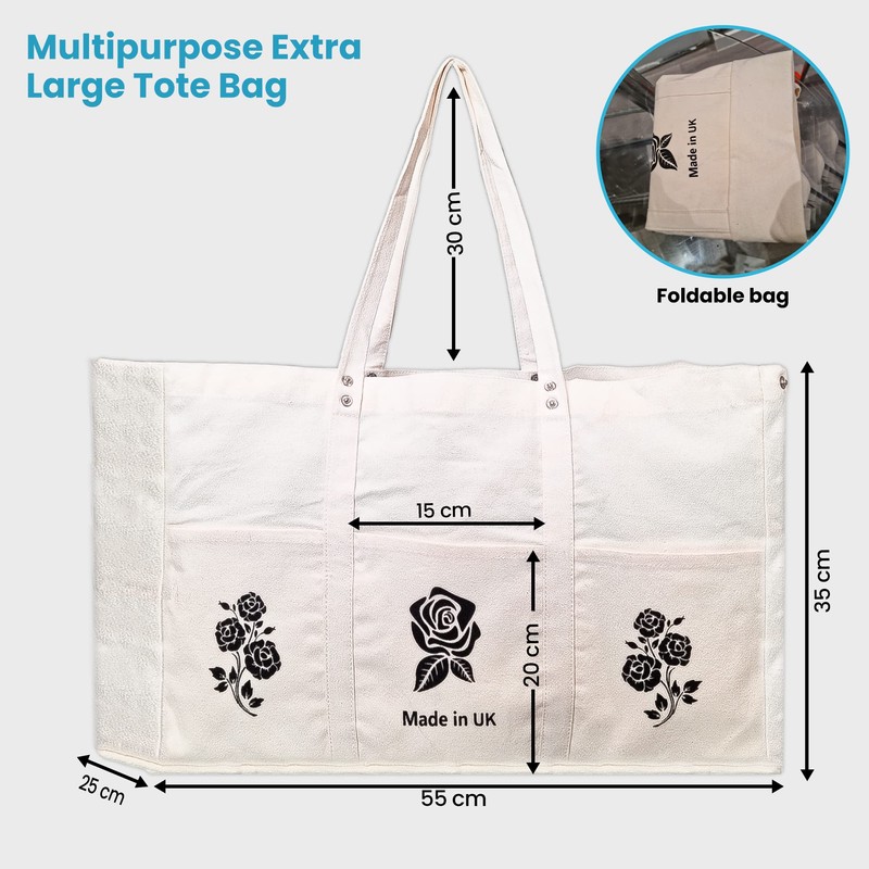 Adalex Global Extra Large Canvas Tote Bag for Women Men