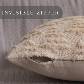 Allorry Christmas Pillow Covers 12 x 20 Set of 2 Xmas Decorations Beige Christmas Tree Pillow Cases Plush Faux Fur Soft Cushion Case for Winter Xmas Holiday Home Bedroom Sofa Decors SY-003-C12