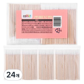 Comet Multipurpose Micro Swabs, 24, 100 Pieces / 코멧 다용도 마이크로 면봉, 24개, 100개입