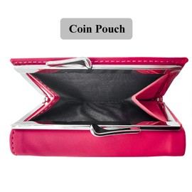 Spldsun Small Wallet, Slim Wallet with Coin Pocket, Wallet with Card Slots, Store and Protect ID, Credit Cards, Money, Photos, red, With cartoon patterns