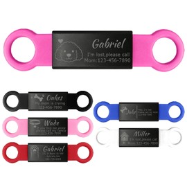 Pack de 3 Custom Slide On Silent Pet ID Tags, Silicona Personalizado Caballo Gato Perro Placa Nom...
