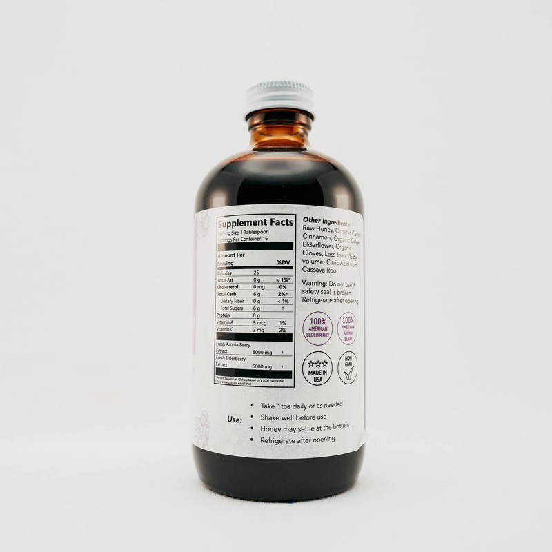 Big Pete's Elderberry Immune Syrup with Aronia-Cold Pressed, Never Dried,