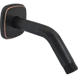 HOMYEP Oil Rubbed Bronze Angled Shower Arm with Flange, 6 Inch Curved Extension Arm for Rainfall and Handheld Shower Heads, Male NPT 1/2 to Male G 1/2 Inch, Wall Mounted