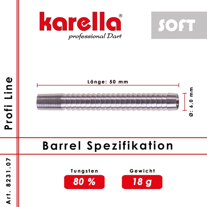 Karella Profi Line PLS-07-85% Tungsten Softbarrel 18 g, Can also