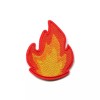 Patchwork Paradise Flame Fire Emoji Embroidered Iron On Patch -