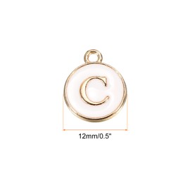 sourcing map Alphabet C Letter Charm Double Sided Enamel Initial Alphabet Pendant, for Necklace Bracelet Earring Jewelry Making, Pack of 50