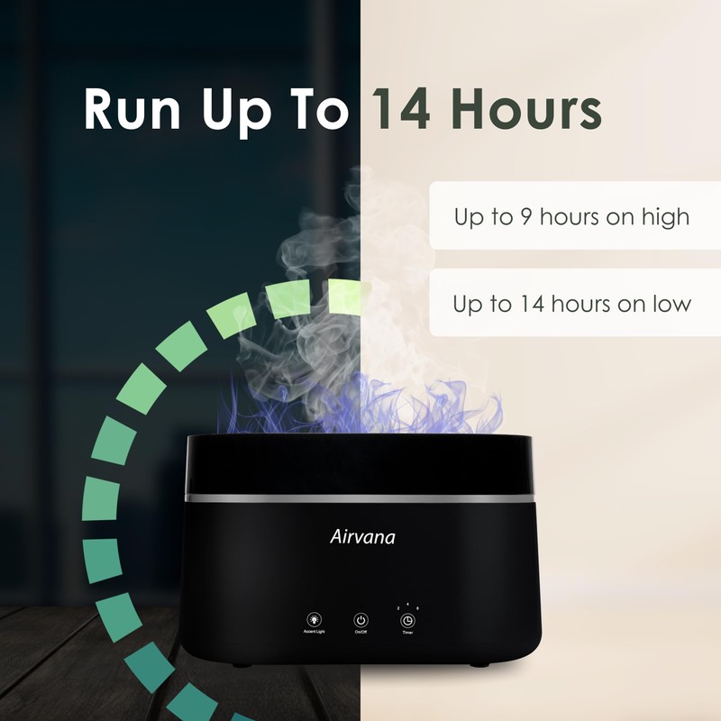 Airvana AquaFlame Ultrasonic Cool Mist Humidifier – Compact Humidifier Indoor