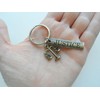 Bronze Law Scales Charm Keychain with Engraved Justice Tag, Paralegal