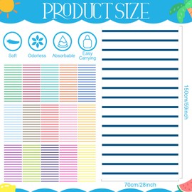 Redbaker 16 Packs 28 x 59 Inches Oversized Stripes Beach Towel Bulk Extra Large Pool Towels Set Microfiber Quick Dry Swim Towel Blanket for Women Men Adult Bath Travel(Classic Color)