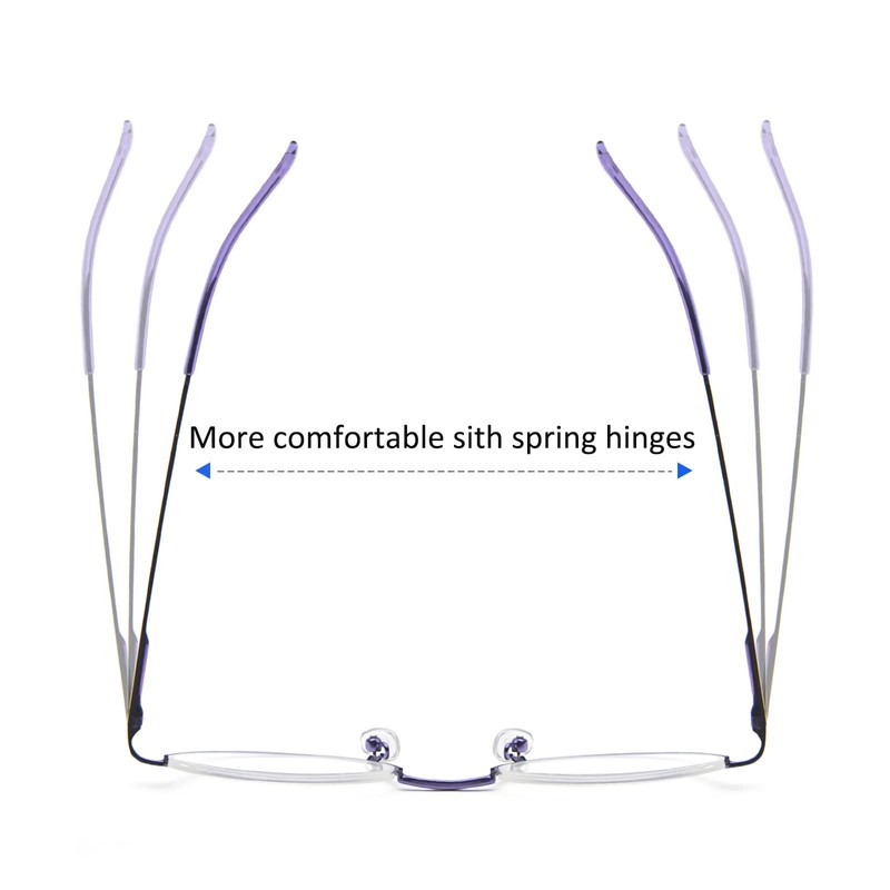 REAVEE 2 Pack Retro Designer Half Frame Reading Glasses for
