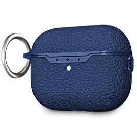 AKABEILA Case for AirPods Pro 2 Case Cover with Carabiner, TPU Litchi Texture AirPods Pro 2 2022 Charging Case AirPods Pro 2nd Generation Cover Front LED Visible