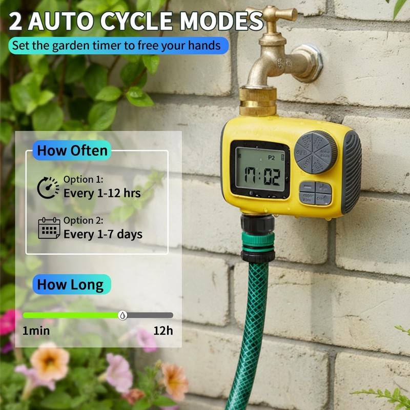Boltigen Upgraded Water Hose Timer with Brass Inlet & Outlet,
