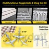 Mardatt 30 Sets 1/4" Toggle Bolts and Wing Nuts, Metal