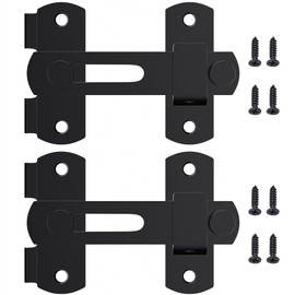 2 PCS Stainless Steel Black Door Lock,Safety Door Latch,Flip Latch for Door and Window