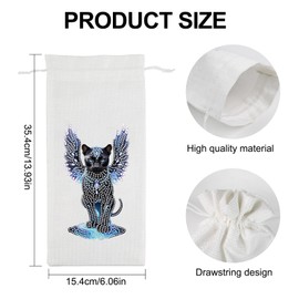 AiYuanzsh DIY 5D Diamond Painting Gift Cover, Special Shaped Diamond Art Linen Wrapping for Champagne Decoration, Holiday Party Supplies for Christmas Wedding Birthday (Black Panther)