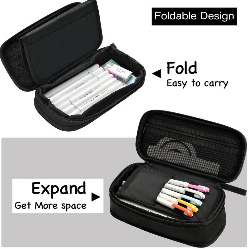 YOKUMA Pen Case, Pencil Case, Pen Case, Large Capacity, Stylish,