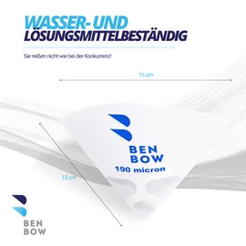 BenBow Paint Sieve 190µ x 50 Pieces - Disposable Paper Filter with Nylon Fabric - for Filtering Paints and Paints from Contamination