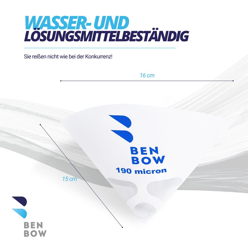 BenBow Paint Sieve 190µ x 50 Pieces - Disposable Paper