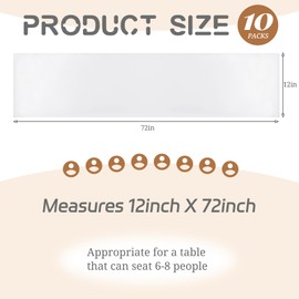 10 Pack White Table Runner,Satin Table Runners, 12 x 72 Inch Silk Table Runners for dining Table,White Table Runners for Wedding,Birthday Banquets Engagements Party Decoration