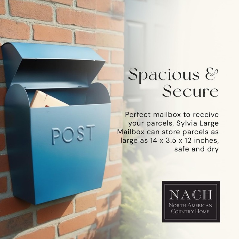 NACH Large Wall Mount Mailbox, 15.07 x 12.44 x 5.39
